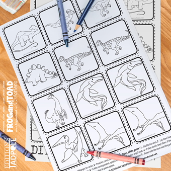 DIY - Jeu de Mémoire Dinosaures / Dinosaur Memory Game - ECO PALEO SET PDF - FROGandTOAD Créations